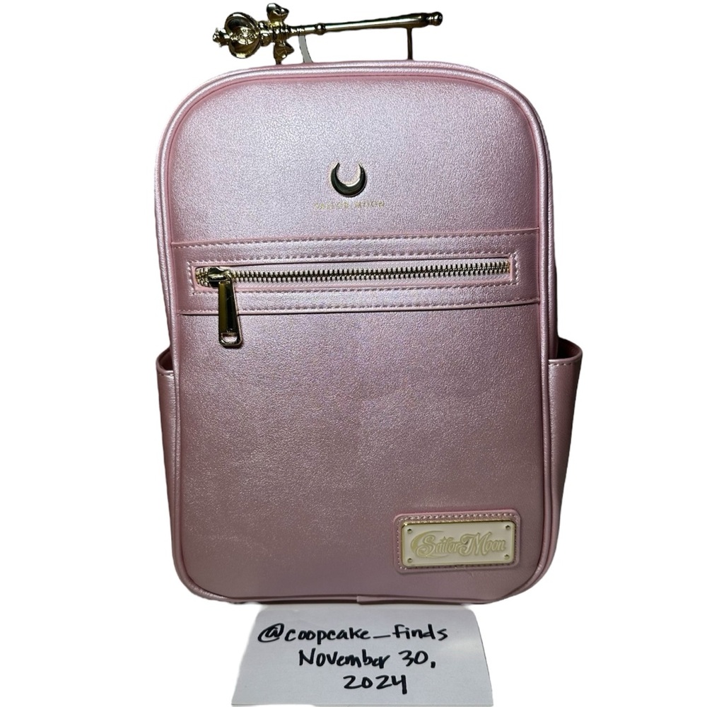 Loungefly Sailor Moon Spiral Heart Moon Rod Mini Backpack- Pink